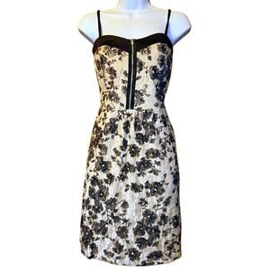 Inwear Black Lace and Cream Bodycon Zip Dress Size 38